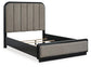Cama tapizada Rowanbeck tamaño Queen con tocador con espejo