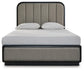 Cama tapizada Rowanbeck tamaño Queen con tocador con espejo