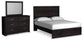 Cama Belachime Queen con cabecero y tocador con espejo