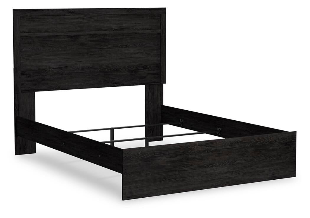 Cama Belachime tamaño Queen con cabecero, tocador con espejo, cómoda y mesita de noche
