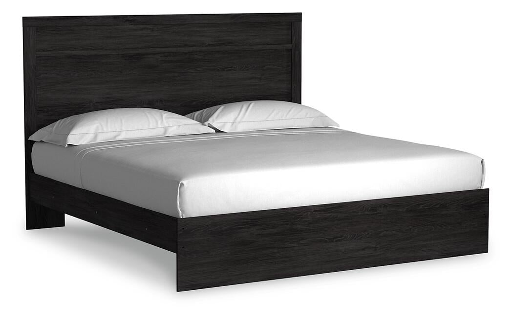 Cama Belachime King con cabecero y tocador con espejo