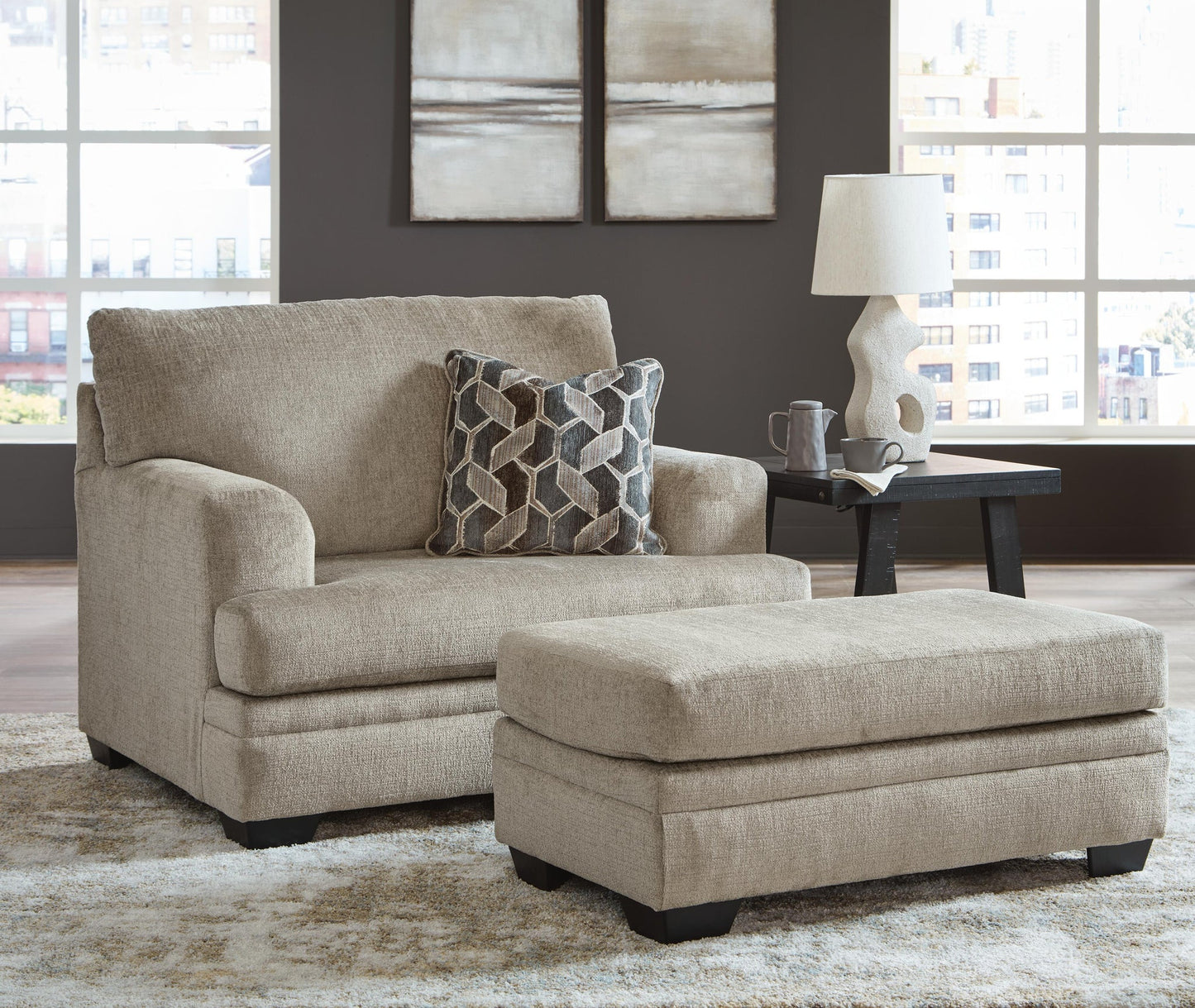 Sofá chaise longue, sillón y otomana Stonemeade