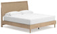 Cama Cielden tamaño king con cabecero, tocador con espejo, cómoda y mesita de noche