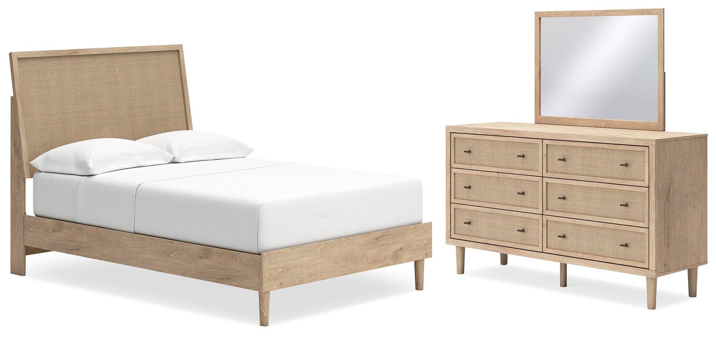 Cama Cielden de dos camas con cabecero y tocador con espejo