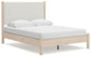 Cama Cadmori Queen tapizada con cabecero, tocador con espejo y mesita de noche