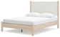 Cama Cadmori Queen tapizada con cabecero, tocador con espejo y mesita de noche
