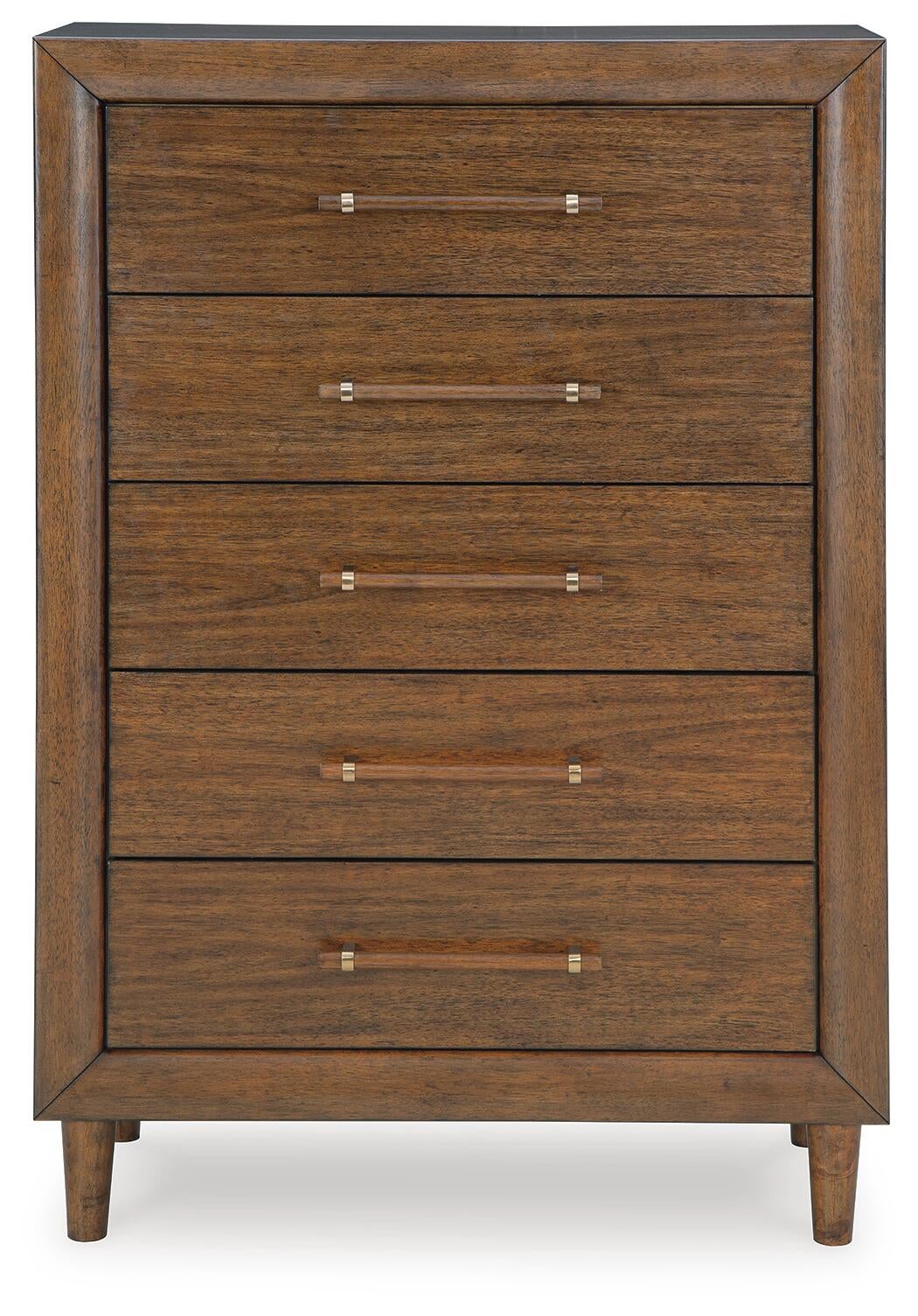 Cama tapizada Lyncott tamaño King con tocador con espejo, cómoda y mesita de noche
