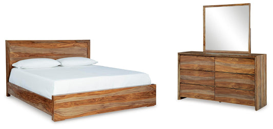 Cama Dressonni California King con cabecero y tocador con espejo