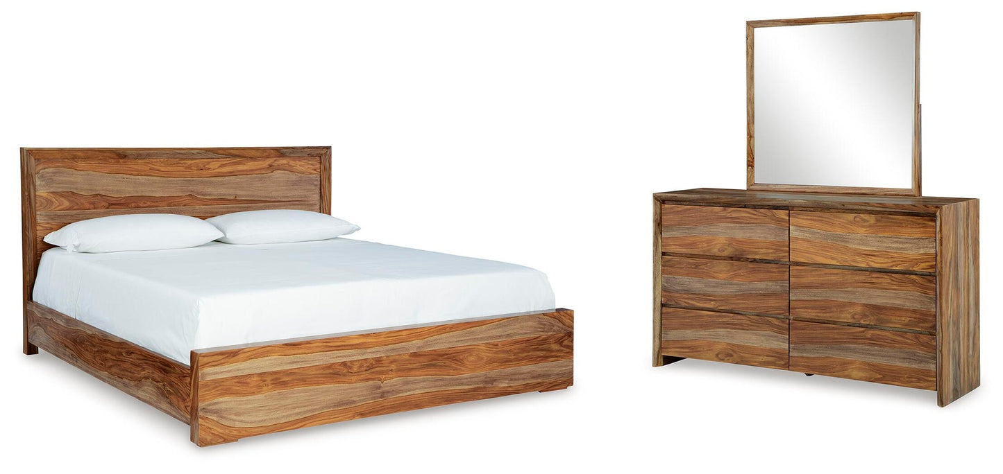 Cama tamaño king Dressonni con cabecero y tocador con espejo