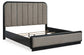 Cama tapizada Rowanbeck tamaño California King con tocador con espejo