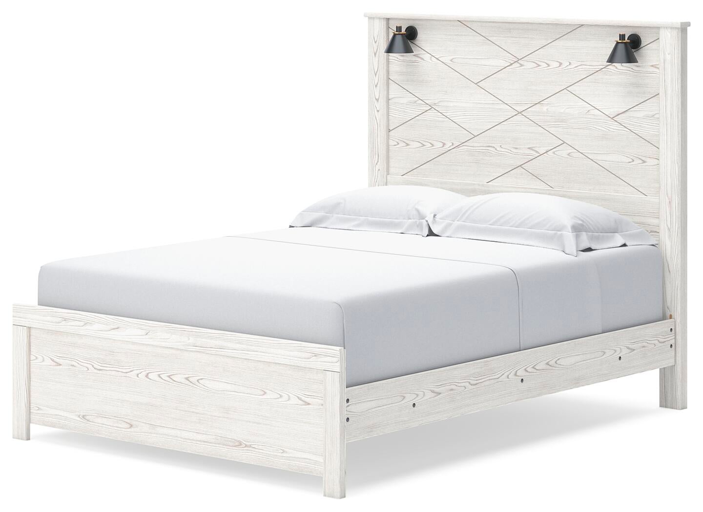 Cama Gerridan tamaño Queen con cabecero, tocador con espejo, cómoda y mesita de noche