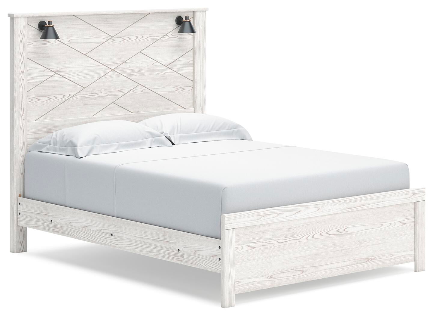 Cama Gerridan tamaño Queen con cabecero, tocador con espejo, cómoda y mesita de noche