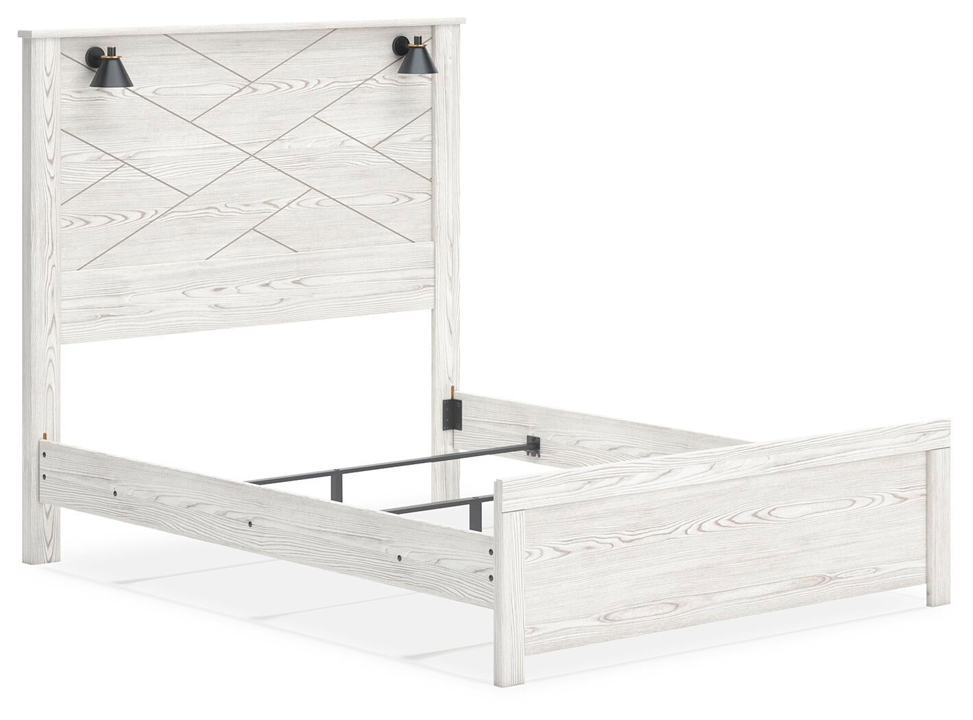 Cama Gerridan tamaño Queen con cabecero, tocador con espejo, cómoda y mesita de noche