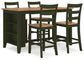 Mesa de comedor Gesthaven de altura de mostrador y 4 taburetes de bar