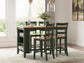 Mesa de comedor Gesthaven de altura de mostrador y 4 taburetes de bar