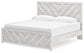 Cama Cayboni tamaño King con cabecero, tocador con espejo, cómoda y mesita de noche