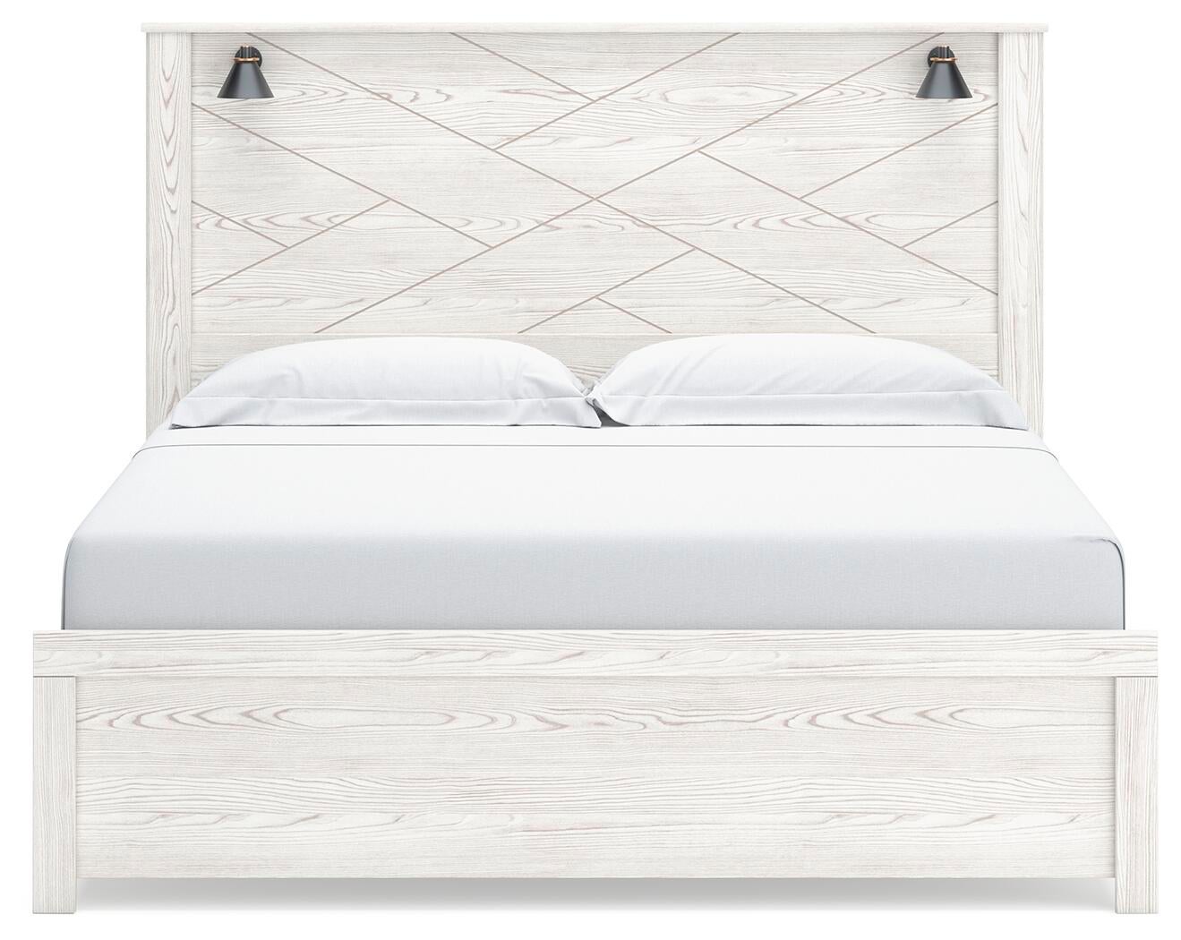 Cama Gerridan tamaño King con cabecero, tocador con espejo, cómoda y mesita de noche