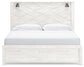 Cama Gerridan tamaño King con cabecero, tocador con espejo, cómoda y mesita de noche