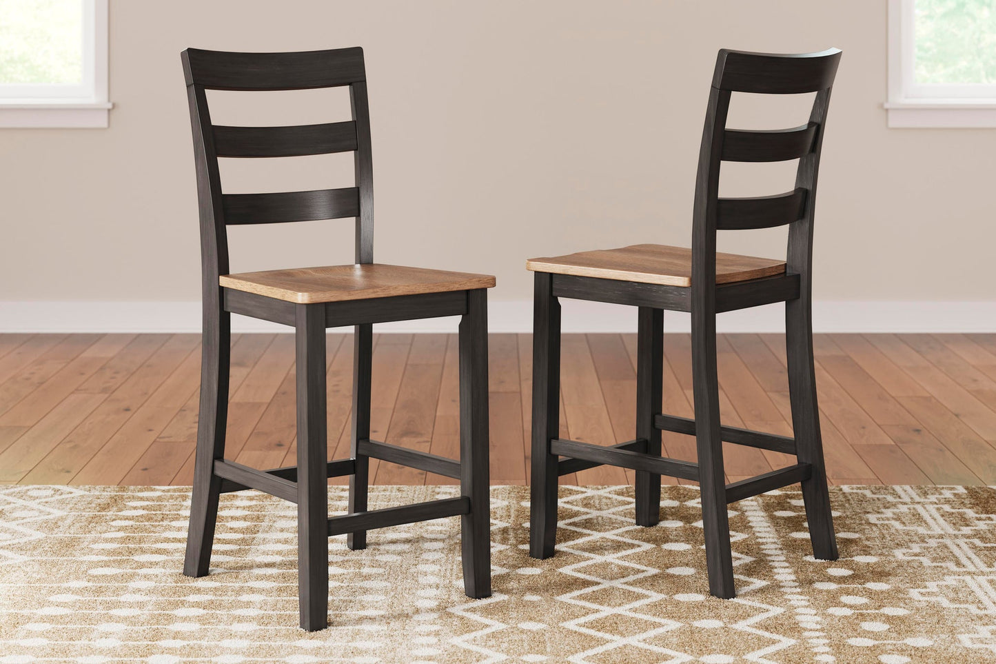 Mesa de comedor Gesthaven de altura de mostrador y 2 taburetes de bar