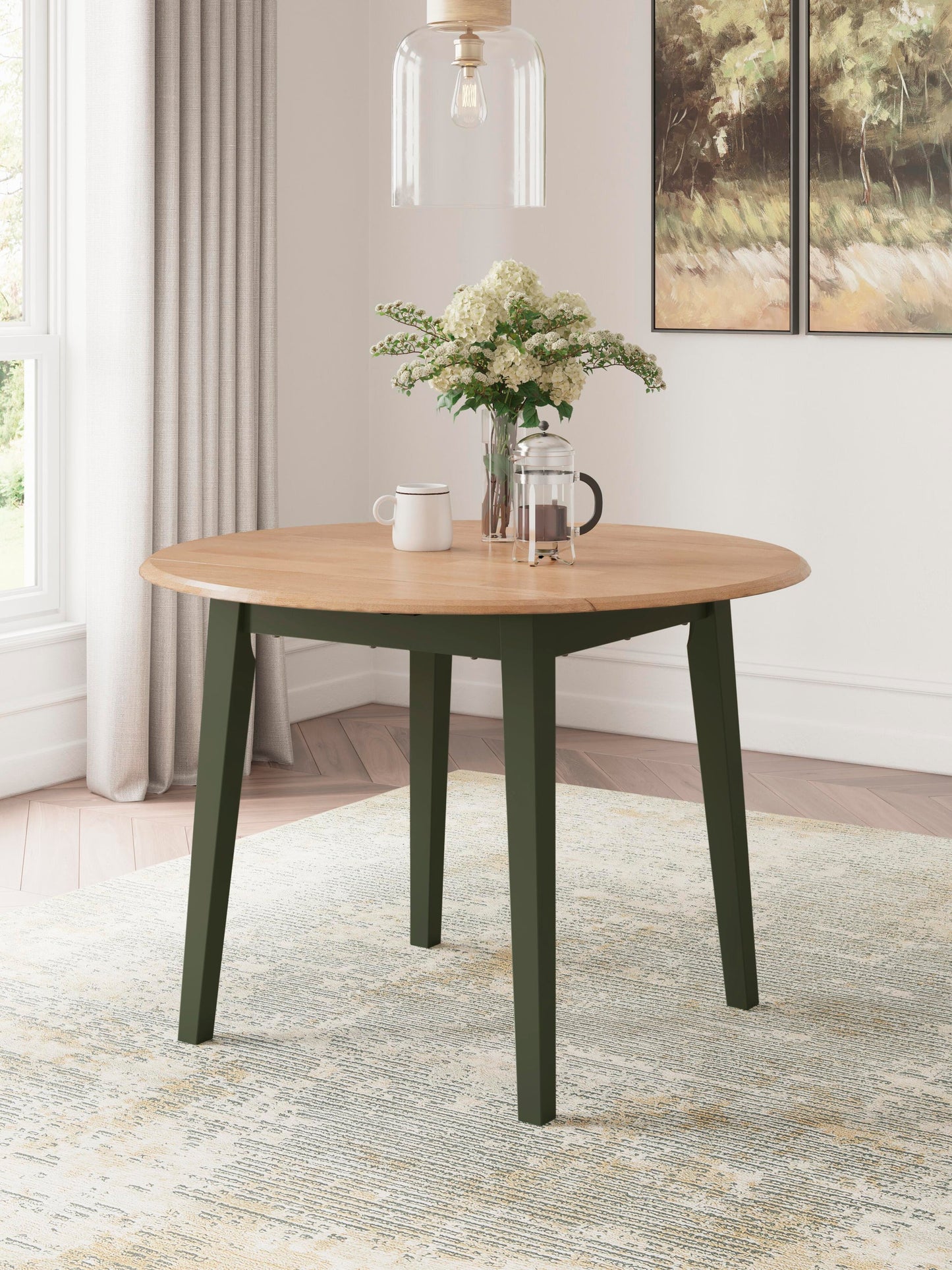 Mesa de comedor Gestaven y 2 sillas