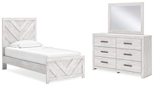 Cama doble Cayboni con tocador con espejo