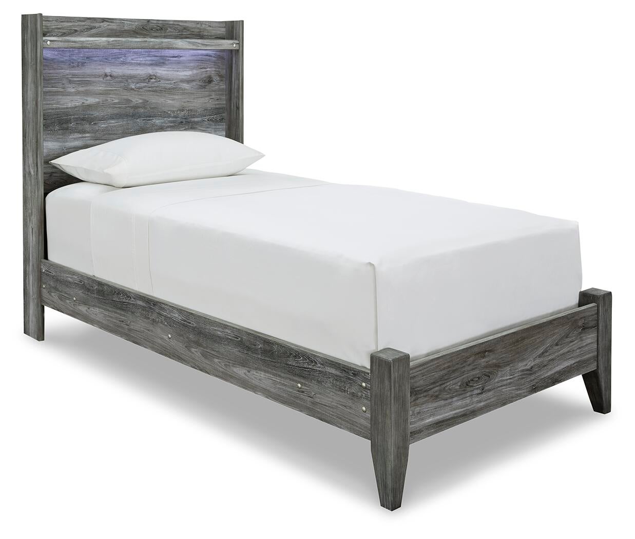 Cama individual Baystorm con tocador con espejo y mesita de noche