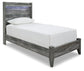 Cama individual Baystorm con tocador con espejo y mesita de noche