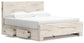 Lawroy King Panel Bed with Storage, Dresser and Mirror