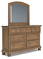 Feddinger King Storage Sleigh Bed with Mirrored Dresser, Chest and Nightstand
