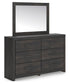 Hollivern Full Panel Storage Bed, Dresser and Mirror