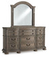 Ardenfield King Upholstered Sleigh Bed, Dresser and Mirror