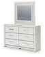 Zuraleus King Upholstered Panel Platform Bed, Dresser, Mirror, Chest and Nightstand