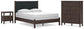 Pamytta Queen Upholstered Panel Bed, Dresser, Mirror and Nightstand