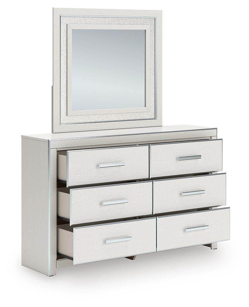 Zuraleus California King Upholstered Bed, Dresser, Mirror, Chest and Nightstand