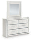 Zuraleus King Upholstered Panel Platform Storage Bed, Dresser, Mirror, Chest and Nightstand
