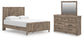 Rusticott Queen Panel Bed with Mirrored Dresser