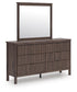 Pamytta Full Upholstered Panel Bed, Dresser, Mirror, Chest and Nightstand