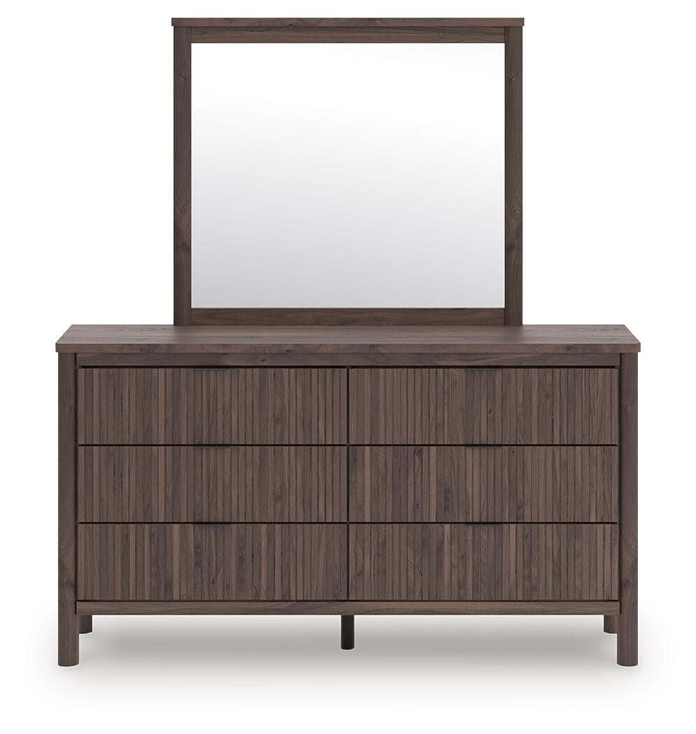 Pamytta Twin Upholstered Panel Bed, Dresser, Mirror and Nightstand