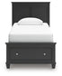 Lanolee Twin Panel Storage Bed, Dresser, Mirror and Nightstand