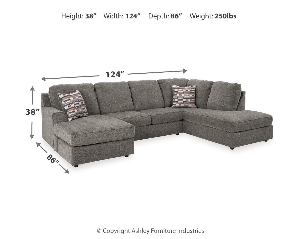 Sofá seccional de 2 piezas O'Phannon con chaise longue