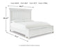 Cama Kanwyn Queen con cabecero y almacenaje, tocador con espejo, cómoda y mesita de noche