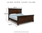 Cama Porter California King con cabecero y tocador con espejo