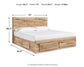Cama Hyanna King con almacenamiento y tocador con espejo