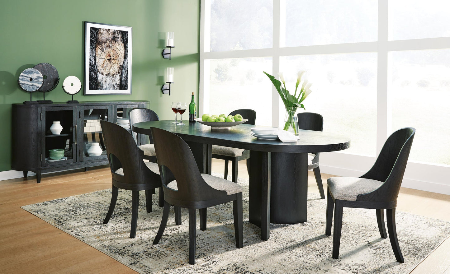 Mesa de comedor Rowanbeck y 6 sillas