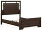 Cama Covetown de tamaño completo con tocador con espejo, cómoda y mesita de noche