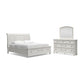 Cama de trineo Robbinsdale California King con almacenamiento y tocador con espejo