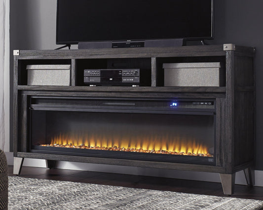 Soporte de TV Todoe de 65" con chimenea eléctrica