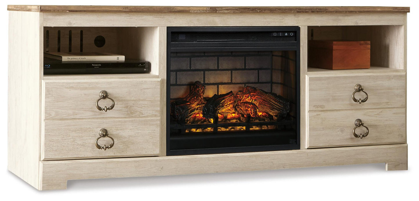 Soporte para TV Willowton de 64" con chimenea eléctrica