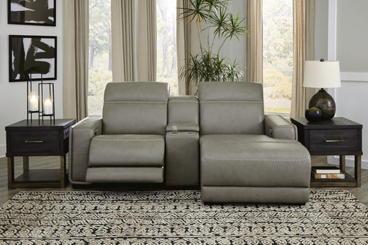 Sofá seccional reclinable eléctrico de 3 piezas Correze con chaise longue
