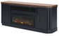 Soporte de TV Landocken de 83" con chimenea eléctrica
